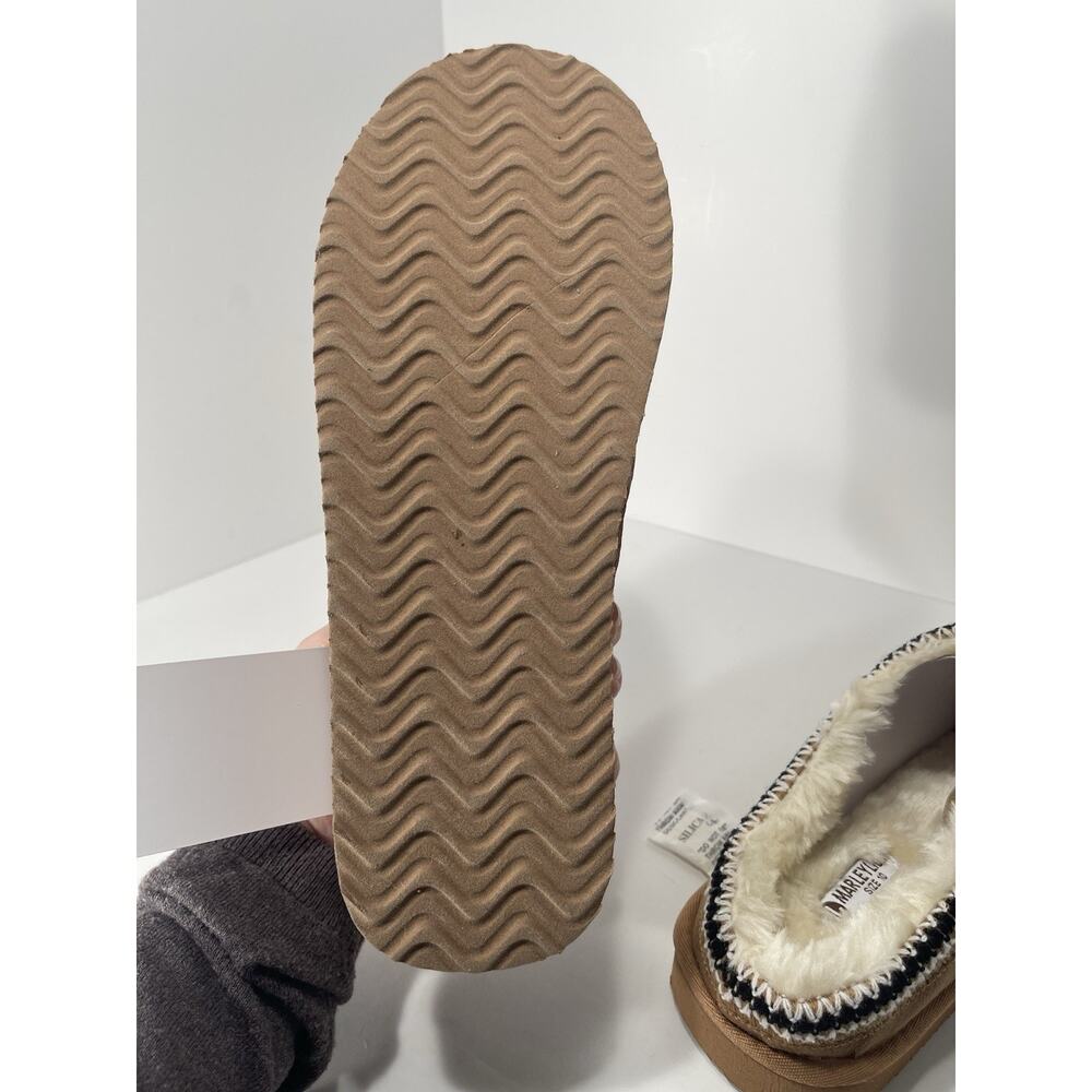 MarleyLilly Moccasins Brown Comfy House Slippers Faux Fur Women’s Size 10 - Picture 7 of 9